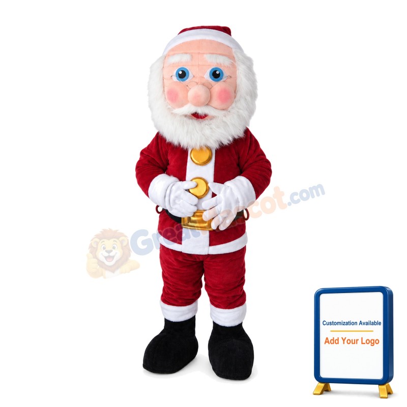 Santa Claus With Glasses Mascot Costume