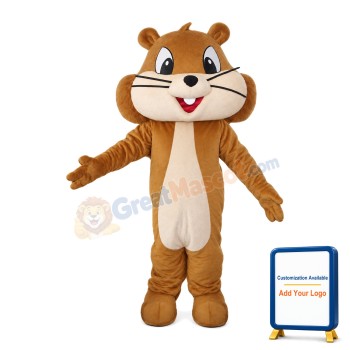 Big Head Brown Chipmunk Mascot Costume