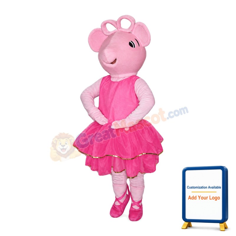 Dancing Pink Pig Mascot Costume