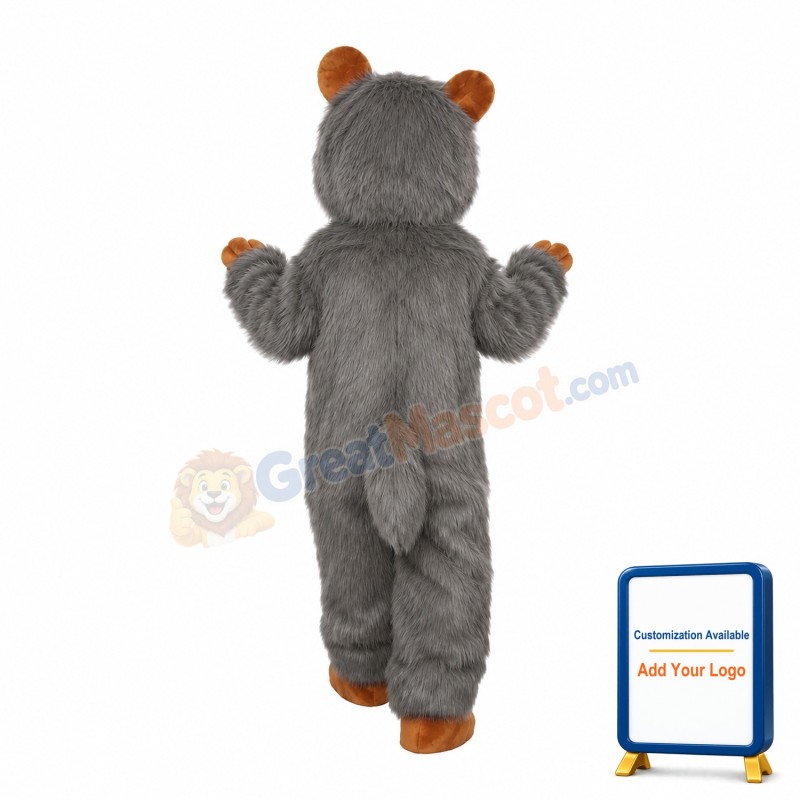 Grey Mouse With Supple Fur Mascot Costume
