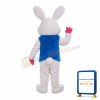 Easter Bunny With Blue Vest Mascot Costume