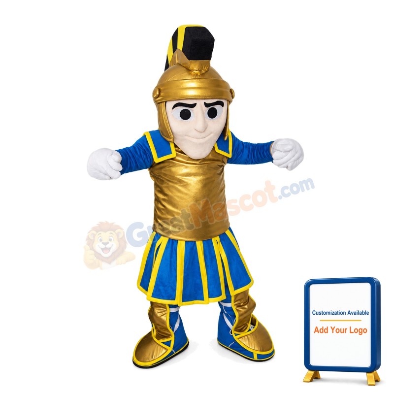 Samurai Wearing Golden Armor Mascot Costume
