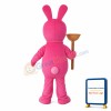 Pink Crazy Rabbit Holding Toilet Plug Mascot Costume