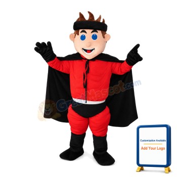 Blue Eyes Man With Cloak Mascot Costume