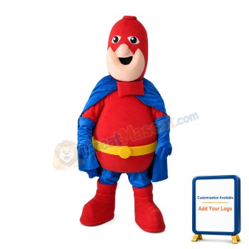 Fat Superman With Headgear Mascot Costume