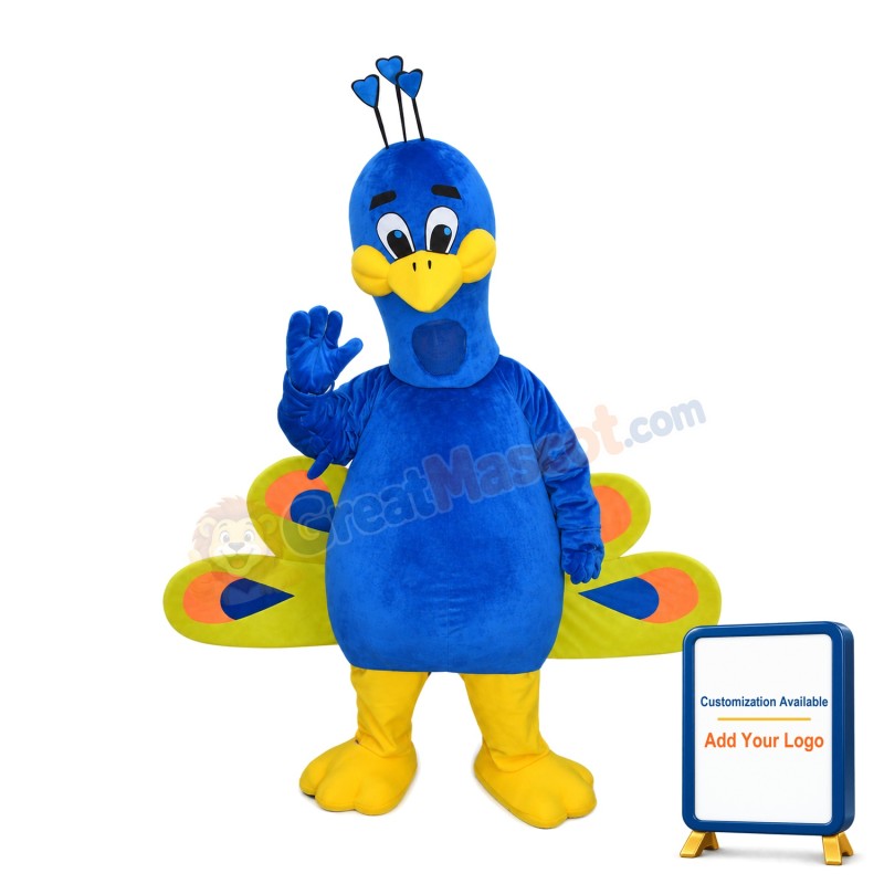 Opening Blue Peacock Mascot Costume