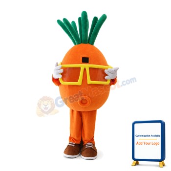 Carrot With Yellow Frames Mascot Costume