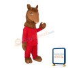 Brown Fawn In Red Set Mascot Costume