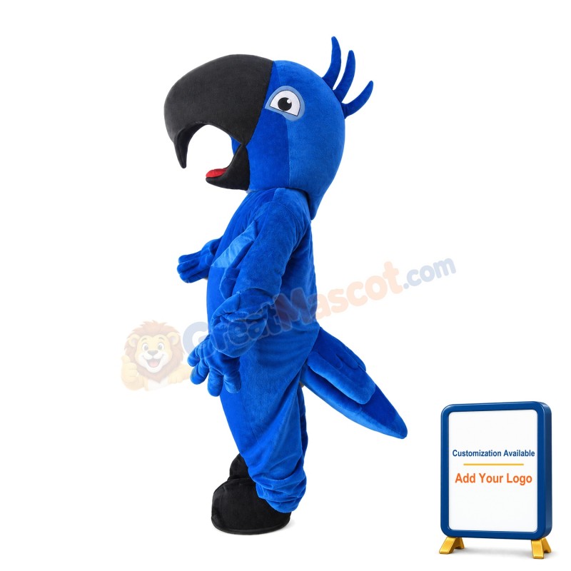 Blue Parrot With Pointed Beak Mascot Costume