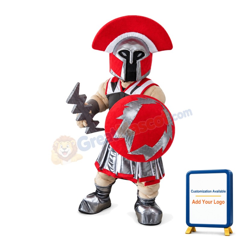 Fully Armed Brave Soldier Mascot Costume