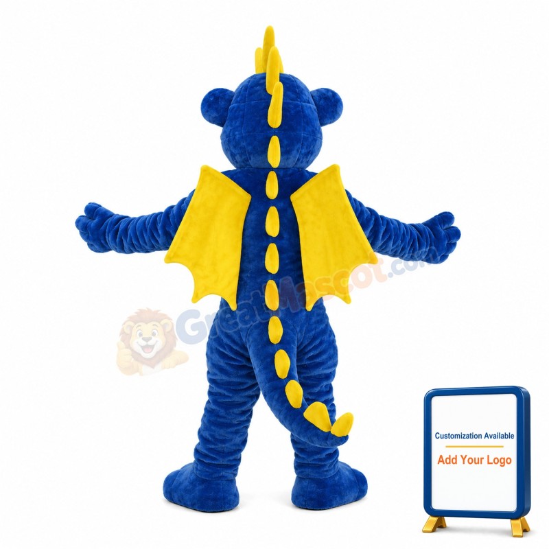 Blue Giant Flying Dragon Mascot Costume