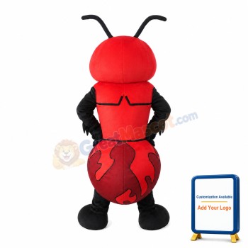 Red Fecal Coccidia Mascot Costume