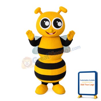 Bee With Big Shiny Eyes Mascot Costume