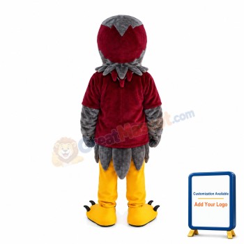 Red Wine & Grey Eagle Mascot Costume