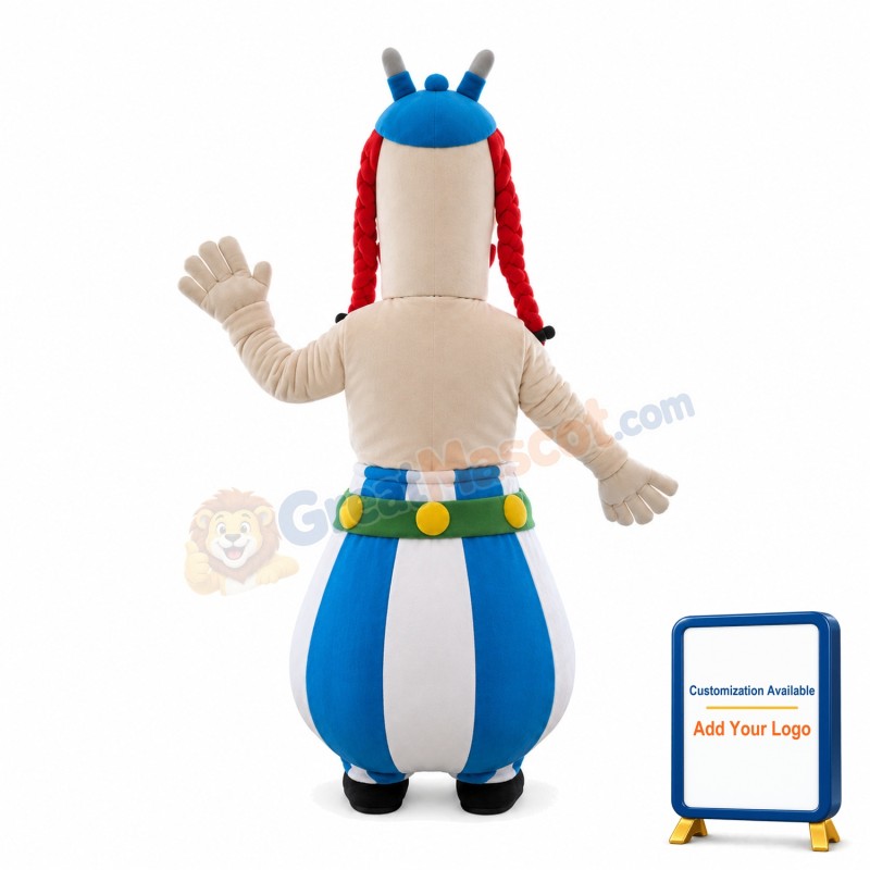 Long Head Man With Lantern Skirt Mascot Costume