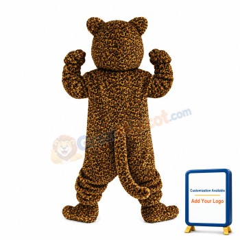 Strong Leopard With Golden Eyes Mascot Costume