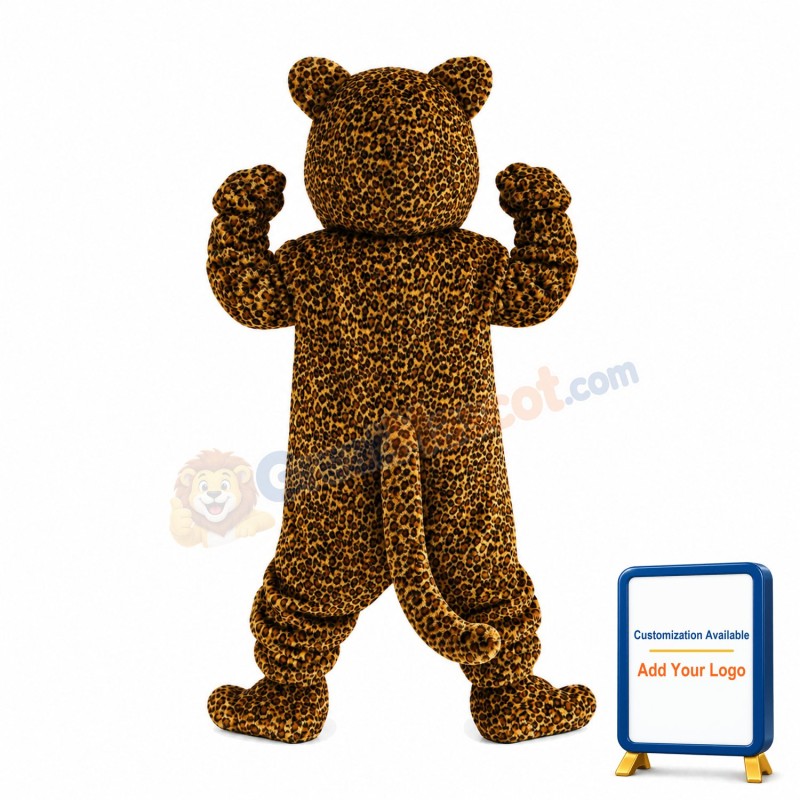 Strong Leopard With Golden Eyes Mascot Costume