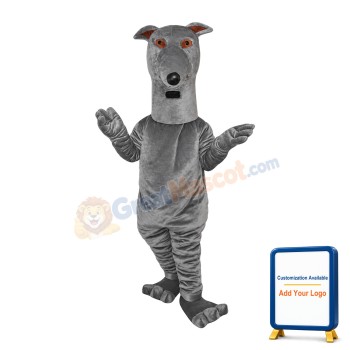 Long Neck Gray Dog Mascot Costume