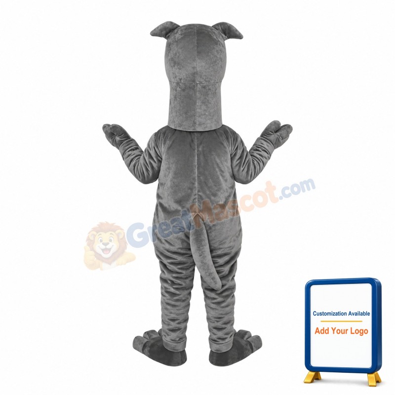 Long Neck Gray Dog Mascot Costume
