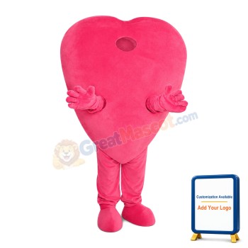 Pink Heart Mascot Costume