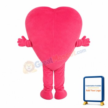 Pink Heart Mascot Costume