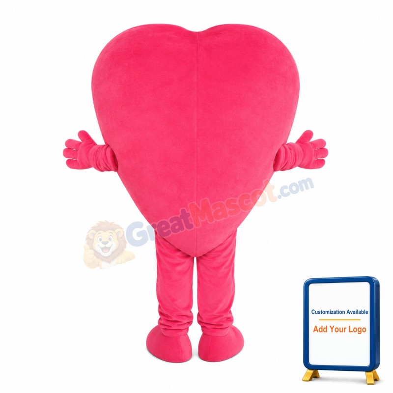 Pink Heart Mascot Costume