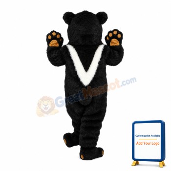 Black Bear With Pinch Of White Fur Mascot Costume
