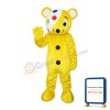 Yellow Bear With Buttons Mascot Costume