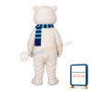 Amiable Bear With Blue Scarf Mascot Costume