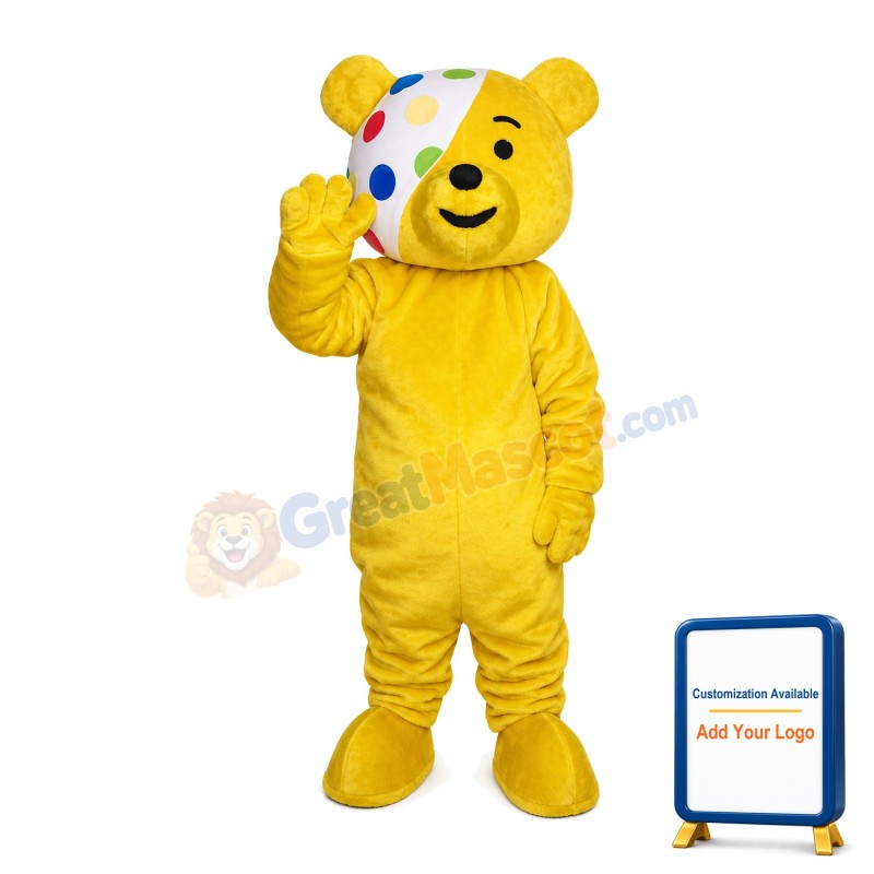 Ribbon Bear Mascot Costume