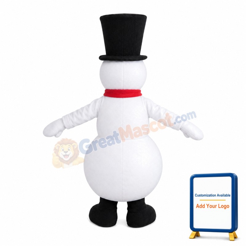 Snowman With Flower Hat Mascot Costume