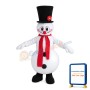 Snowman With Flower Hat Mascot Costume