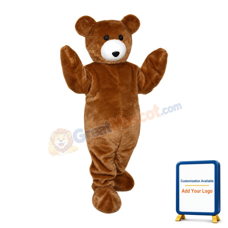 Cartoon Cute Brown Bear Mascot Costume