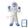 White Furry Monster With Blue Face Mascot Costume