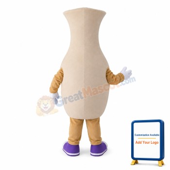 Khaki Vase Carrying Bible Mascot Costume