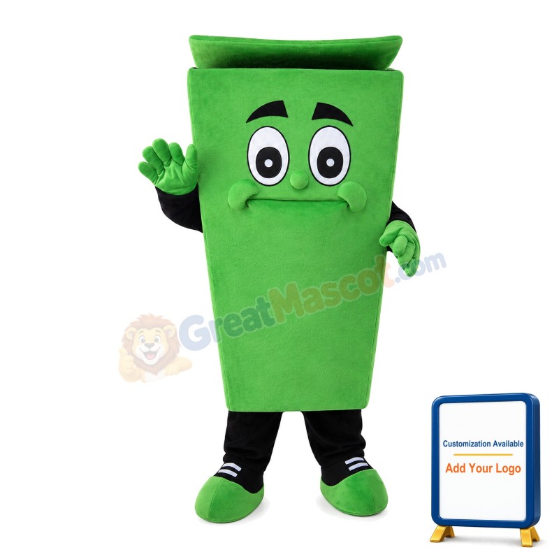 Green Public Trash Can Mascot Costume