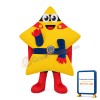 Yellow Star Mascot Costume Tied With Blue Belt