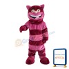 Purple Striped Cat Mascot Costume