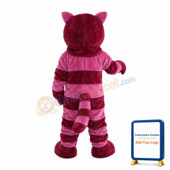 Purple Striped Cat Mascot Costume