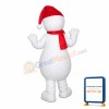 Polite Snowman With Blue Buttons Mascot Costume