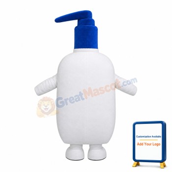 White Plastic Press Bottle Mascot Costume