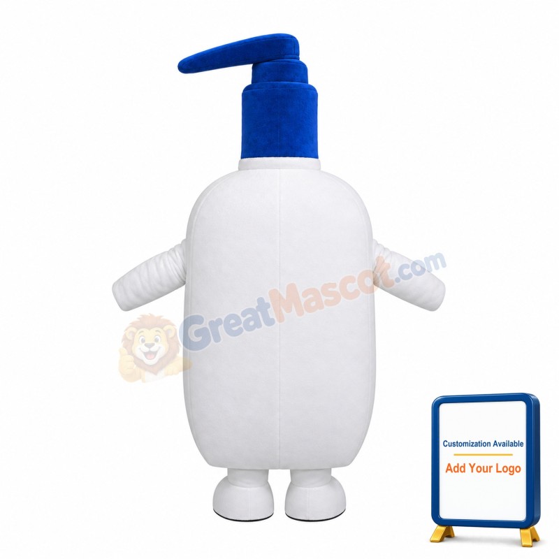 White Plastic Press Bottle Mascot Costume