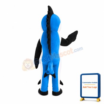 Blue Dolphin With Black Fin Mascot Costume