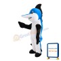 Blue Dolphin With Black Fin Mascot Costume