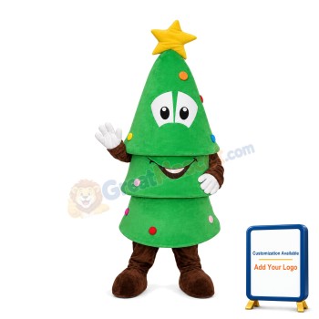 Christmas Tree With Star Mascot Costume