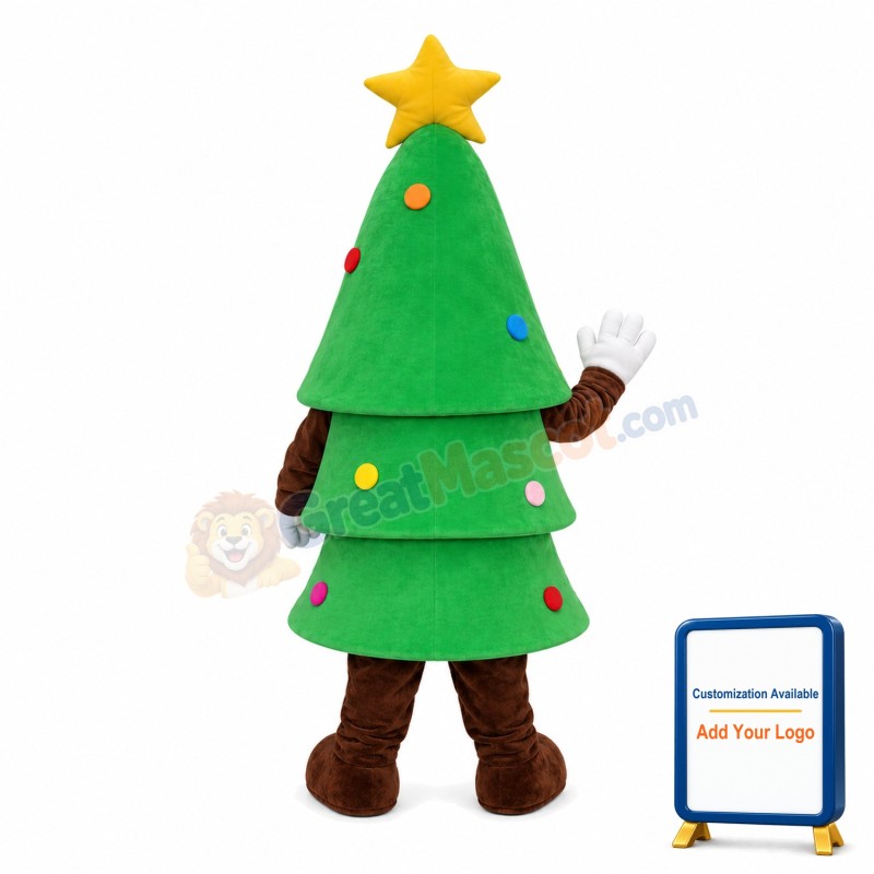 Christmas Tree With Star Mascot Costume