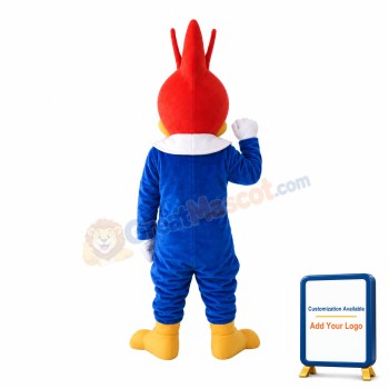 Blue Chicken With Pointy Cockscomb Mascot Costume