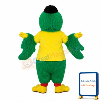 Green Long Fur Chicken Mascot Costume