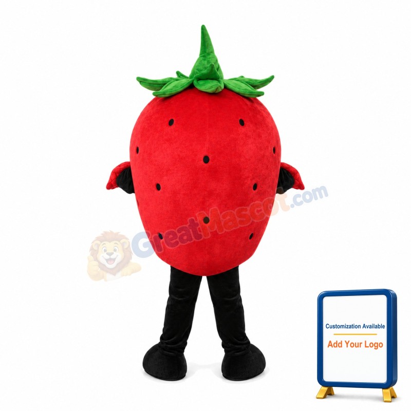 Cartoon Big Eyes Strawberry Mascot Costume