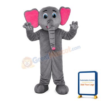 Cartoon Grey Elephant Mascot Costume